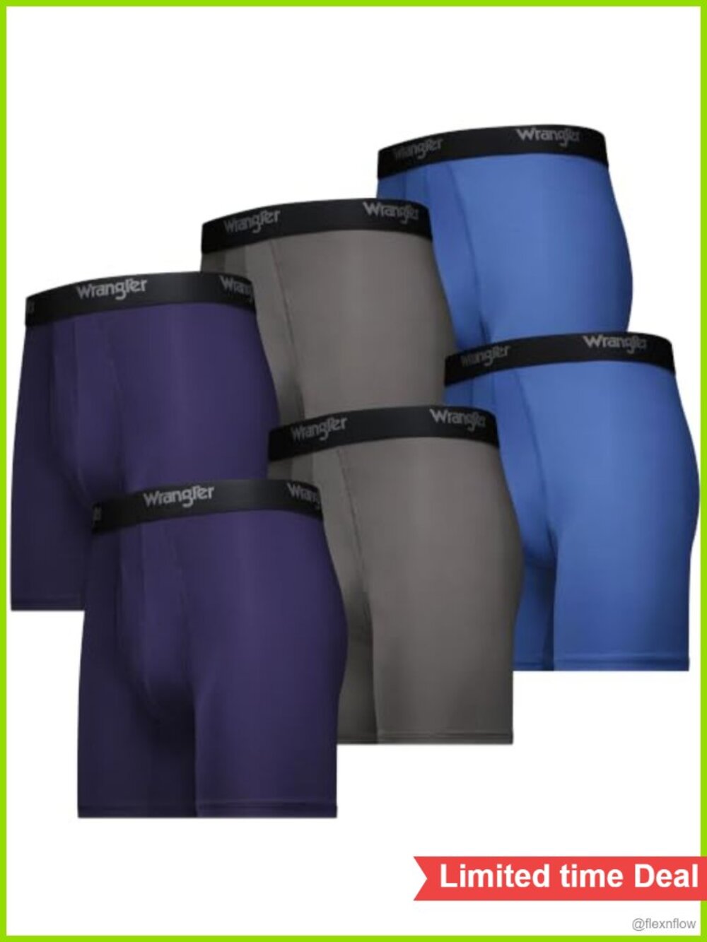 Men's Cooling Boxer Briefs 6 Inch Inseam Moisture Wicking Stretch Nylon 6 Pack